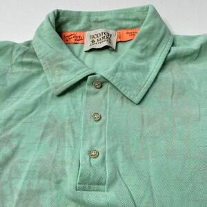 Scotch & Soda Shirt Mens Large Polo 100% Cotton Short Sleeve Knit Palms Graphic